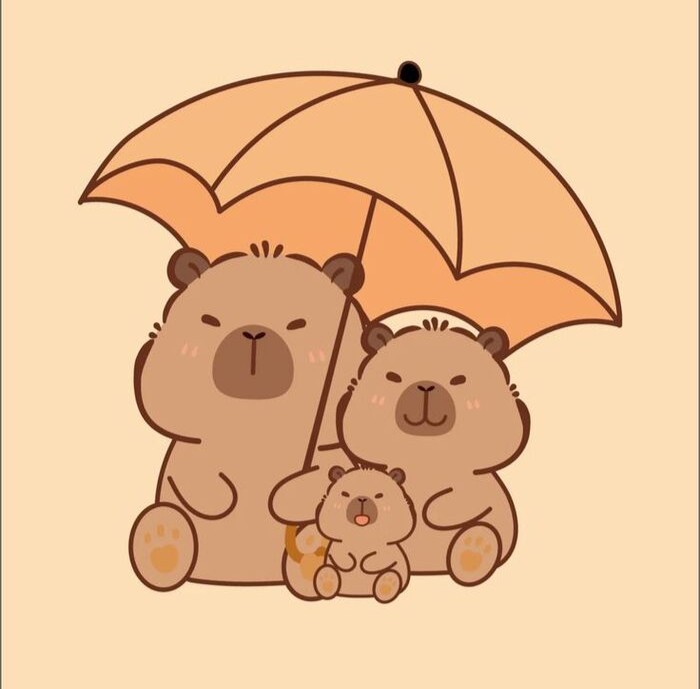 Hay avatar capybara với ba thành viên siêu đáng yêu